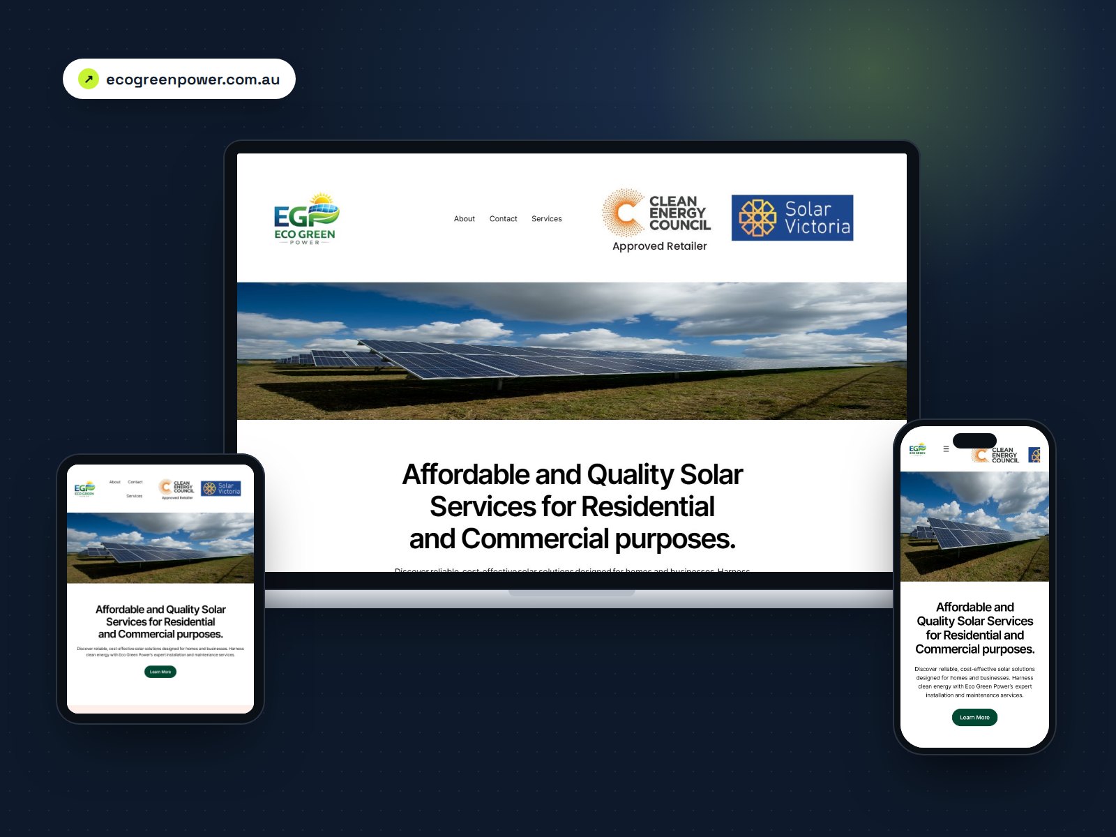 Eco Green Power: solar company website