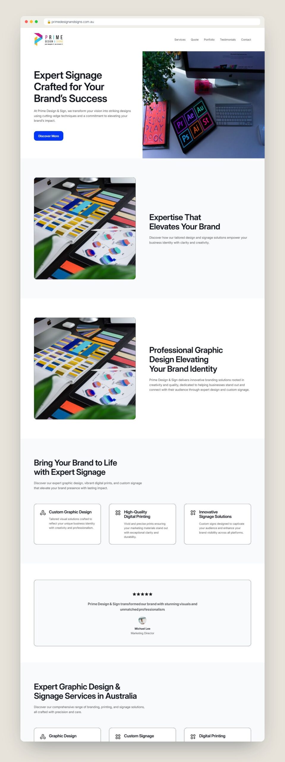 Prime Design & Signs: website