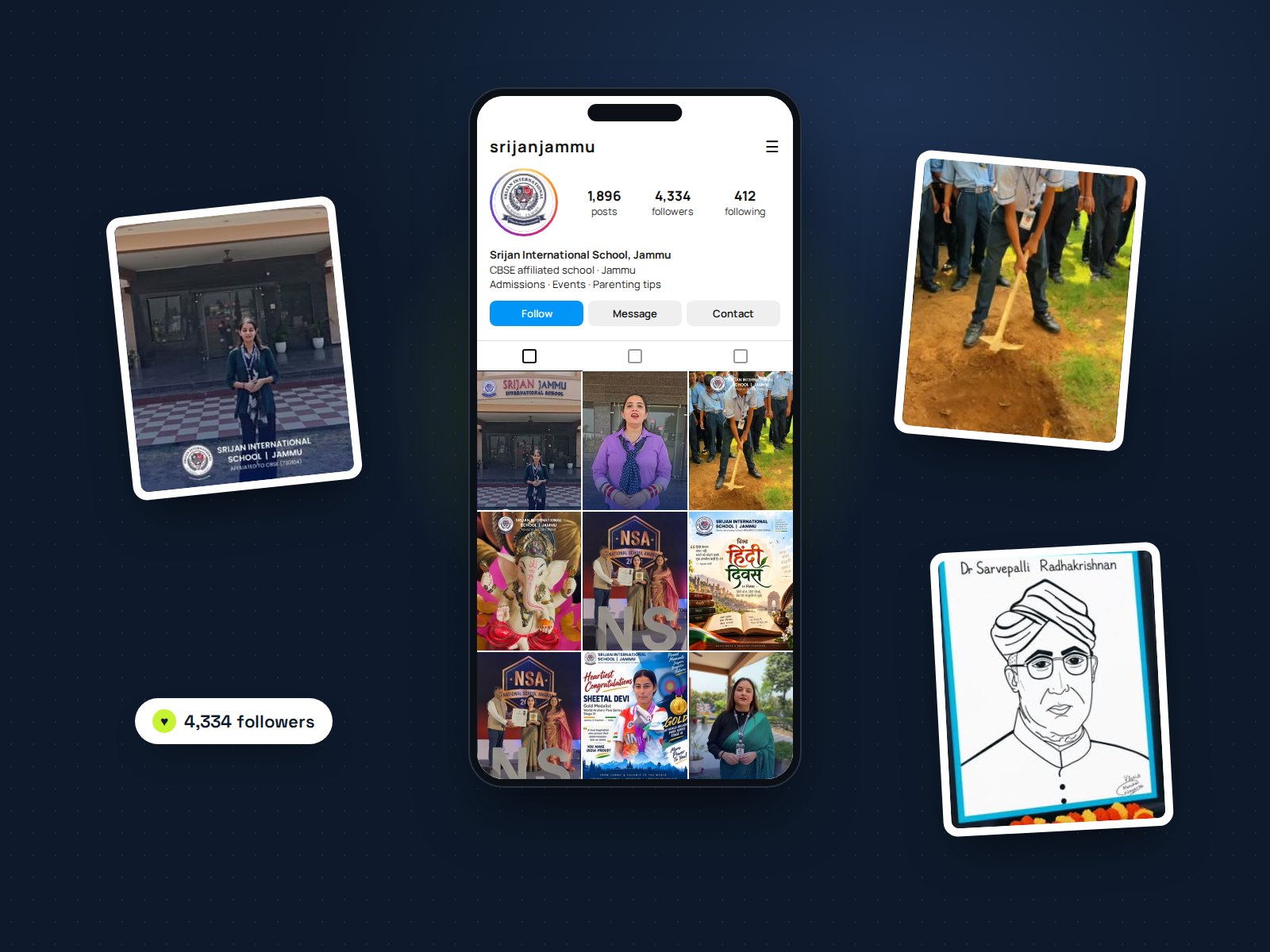 Srijan International School: social media